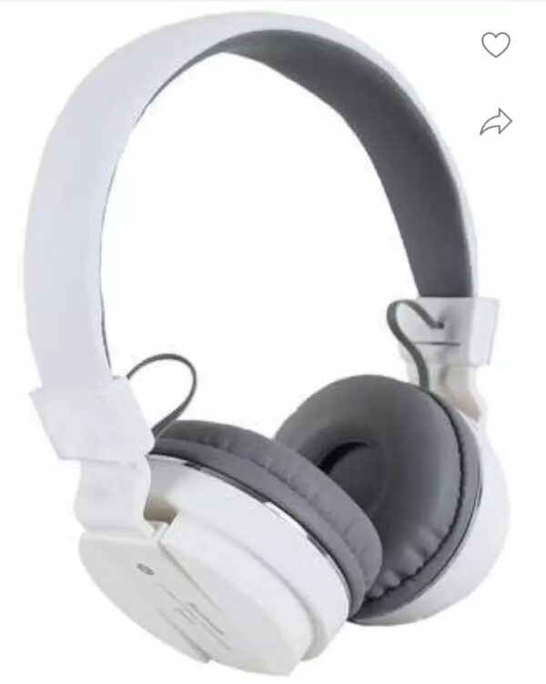 Bluetooth Wireless Headphone with mic Support to All Smartphone/iOS.,WHITE